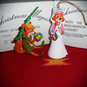 Grolier Collectible Disney Christmas Magic Ornaments -‎ Robin Hood + Maid Marion